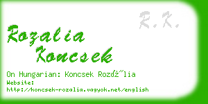 rozalia koncsek business card